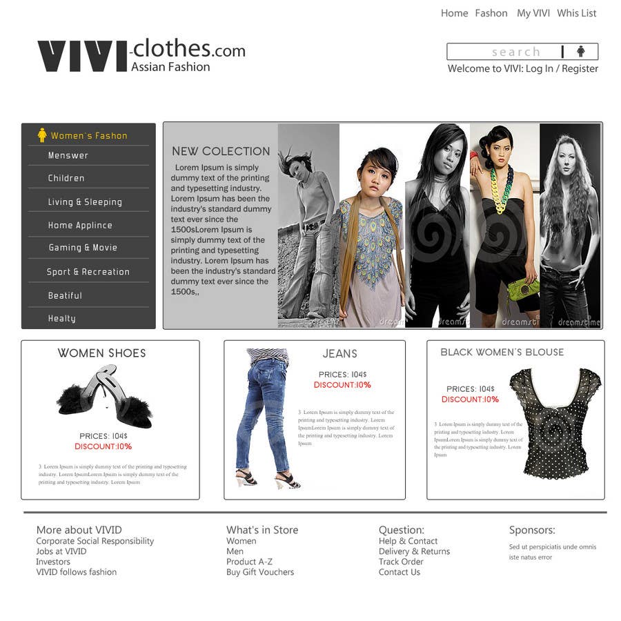 Zgłoszenie konkursowe o numerze #11 do konkursu o nazwie                                                 Website Design for VIVI Clothes
                                            