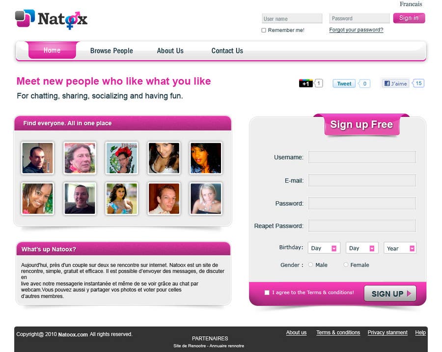 Inscrição nº 8 do Concurso para                                                 Graphic Design for a dating website homepage
                                            