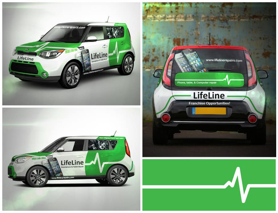 Penyertaan Peraduan #30 untuk                                                 Design wrap for our mobile solution car, phone company
                                            