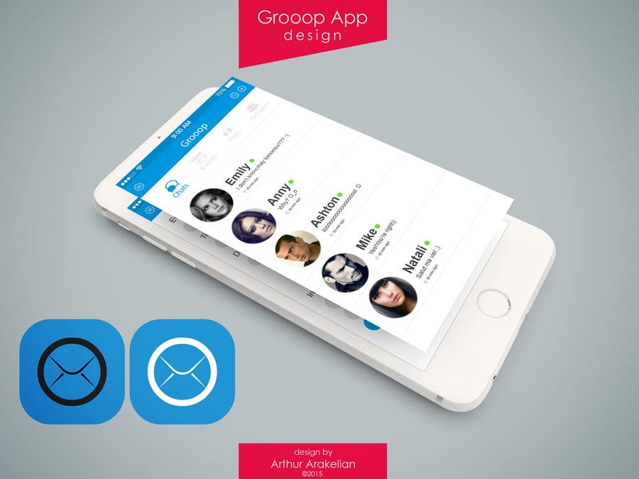 Bài tham dự cuộc thi #8 cho                                                 Design an App Mockup for our messaging app
                                            