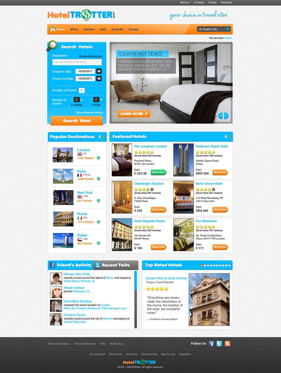 Natečajni vnos #102 za                                                 Website Design for Hoteltrotter
                                            