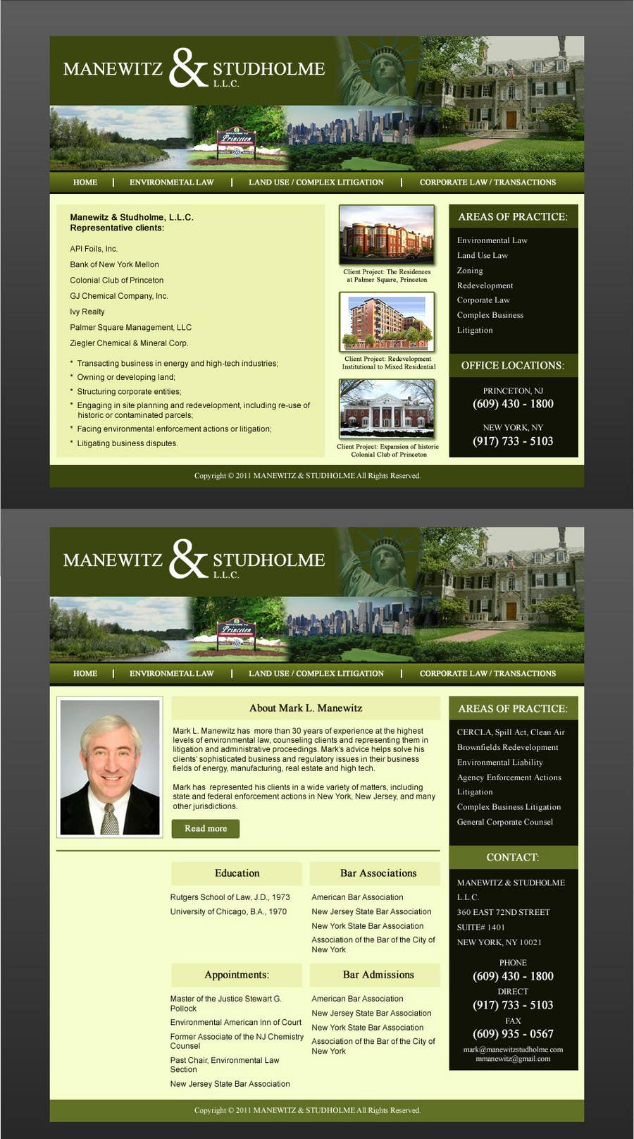 Proposta in Concorso #154 per                                                 Website Design for Manewitz & Studholme LLC
                                            