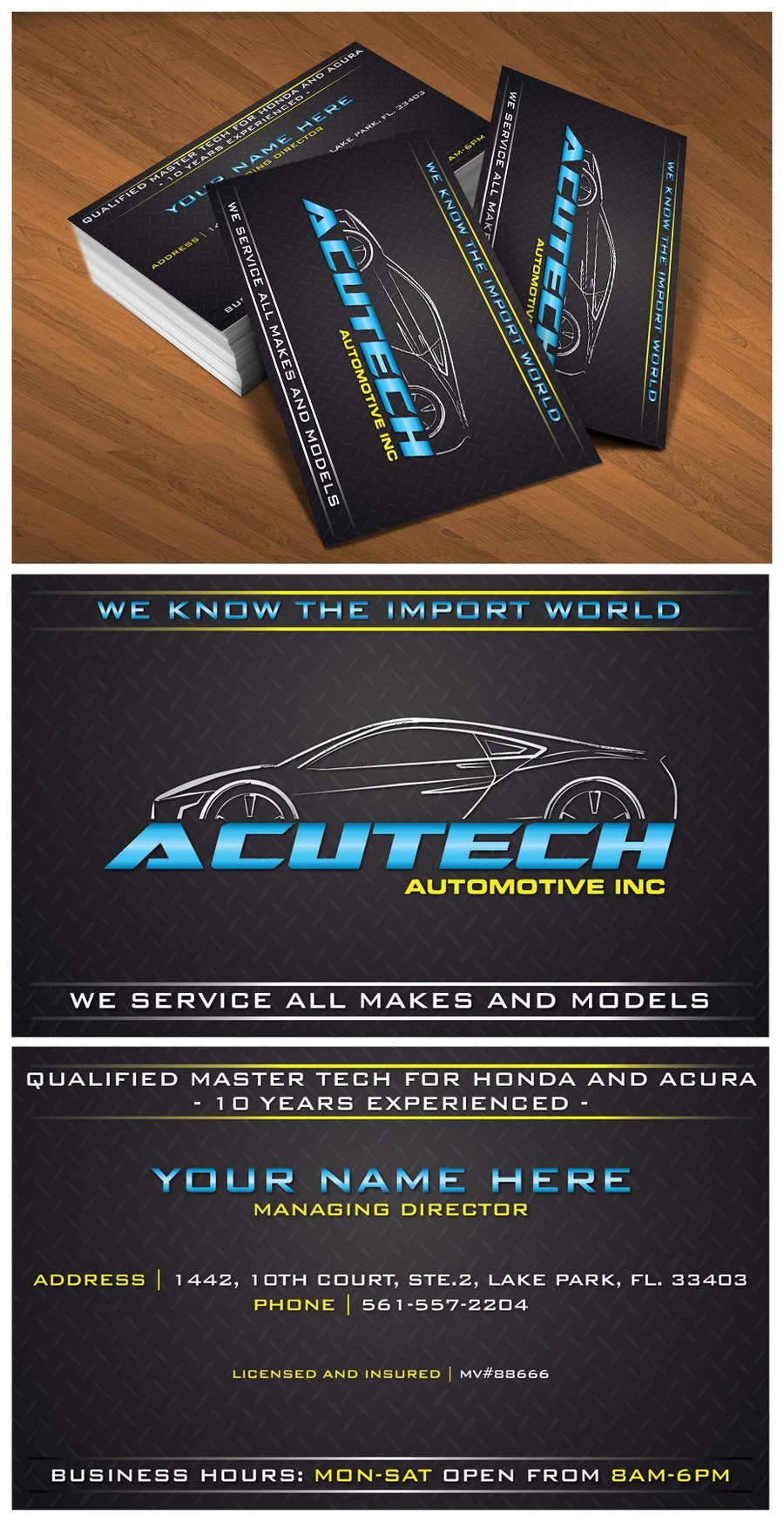 Kilpailutyö #33 kilpailussa                                                 Design some Business Cards for acutech automotive inc using existing logo
                                            
