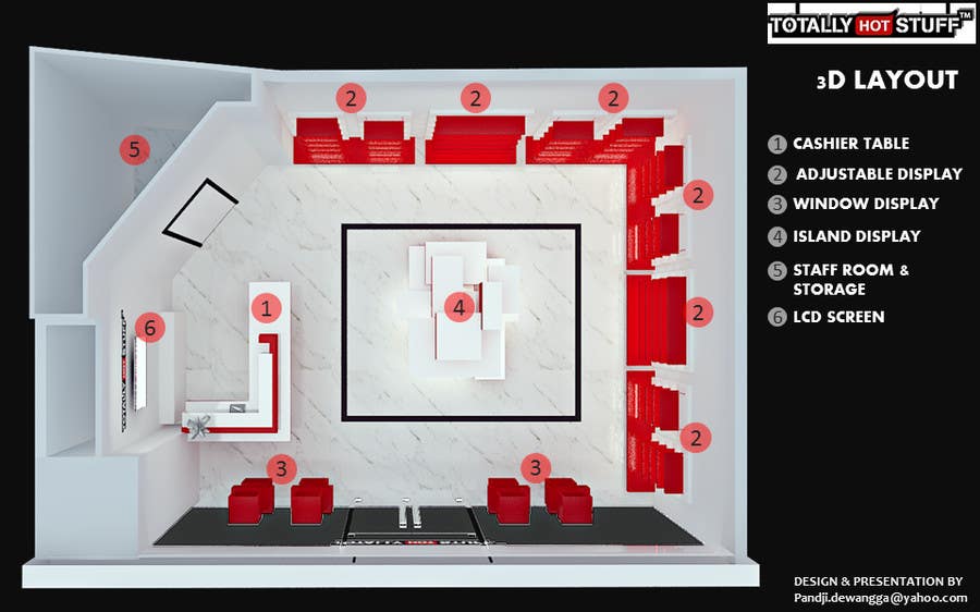 Penyertaan Peraduan #15 untuk                                                 3D Interior Design For A Novelty Lifestyle & Gifts Retailer Shop
                                            