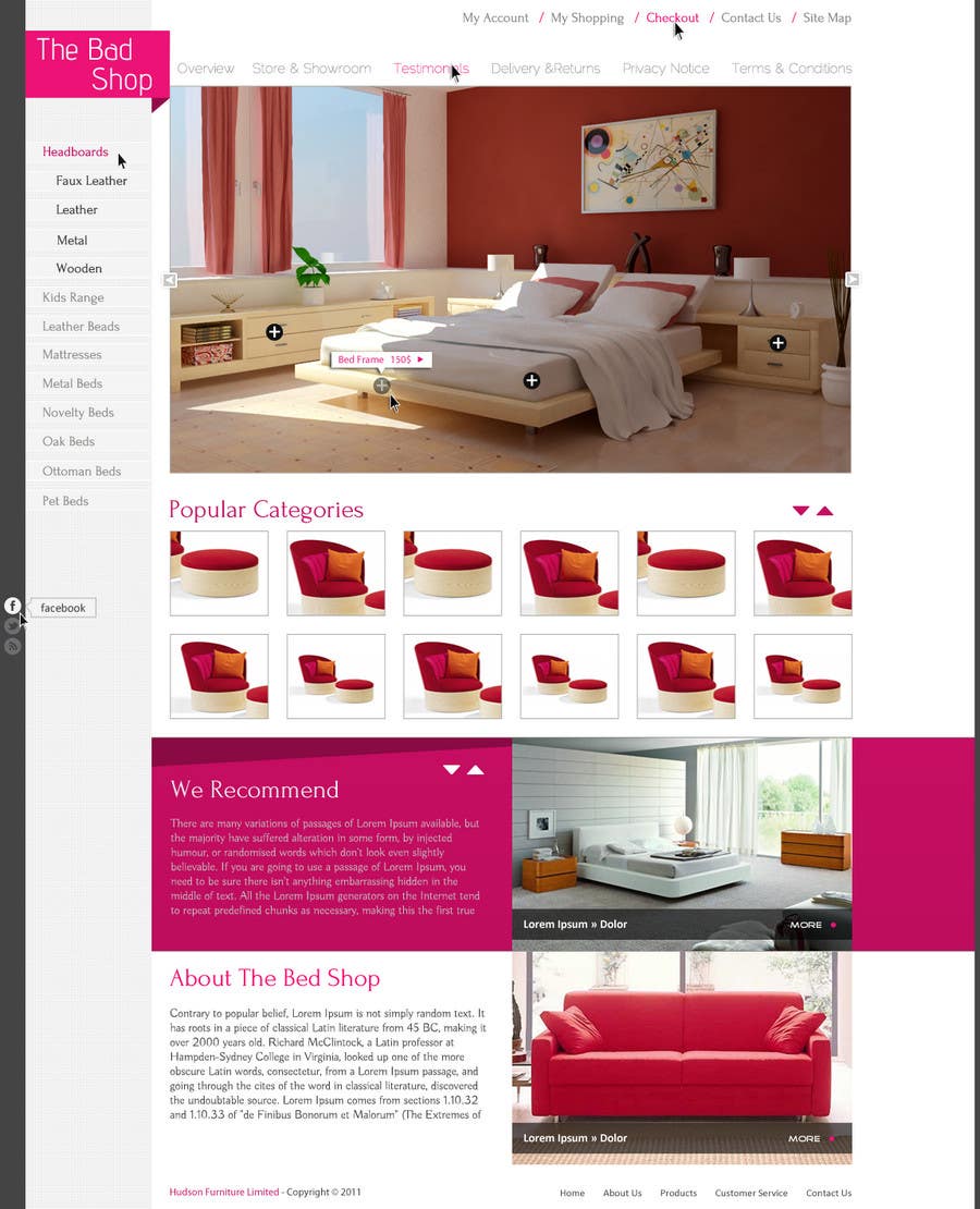 Penyertaan Peraduan #3 untuk                                                 Website Design for The Bed Shop (Online Furniture Retailer)
                                            