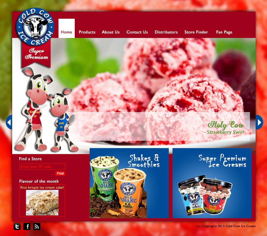 Proposition n°7 du concours                                                 Build a Website for "Cold Cow" ice cream
                                            
