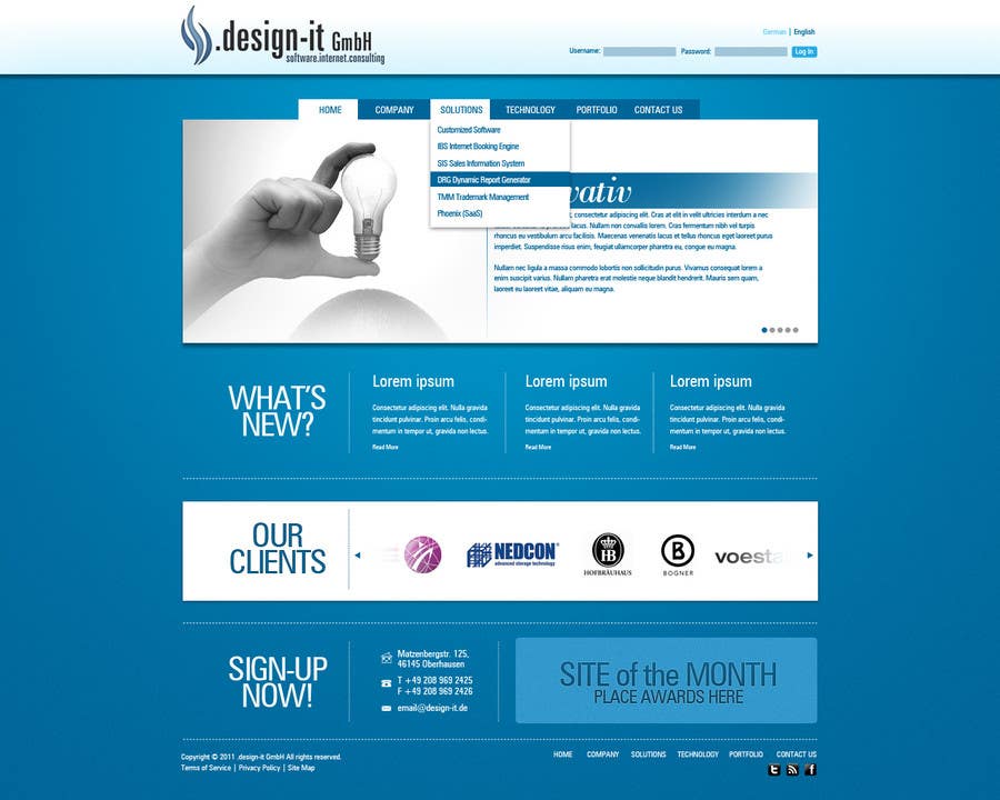 Příspěvek č. 12 do soutěže                                                 Website Design for .design-it GmbH - software.internet.consulting
                                            