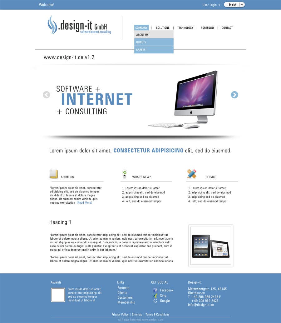 Wettbewerbs Eintrag #21 für                                                 Website Design for .design-it GmbH - software.internet.consulting
                                            