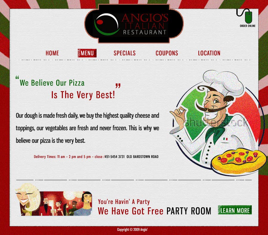 Proposta in Concorso #38 per                                                 PSD for an Italian pizza restaurant web site.
                                            