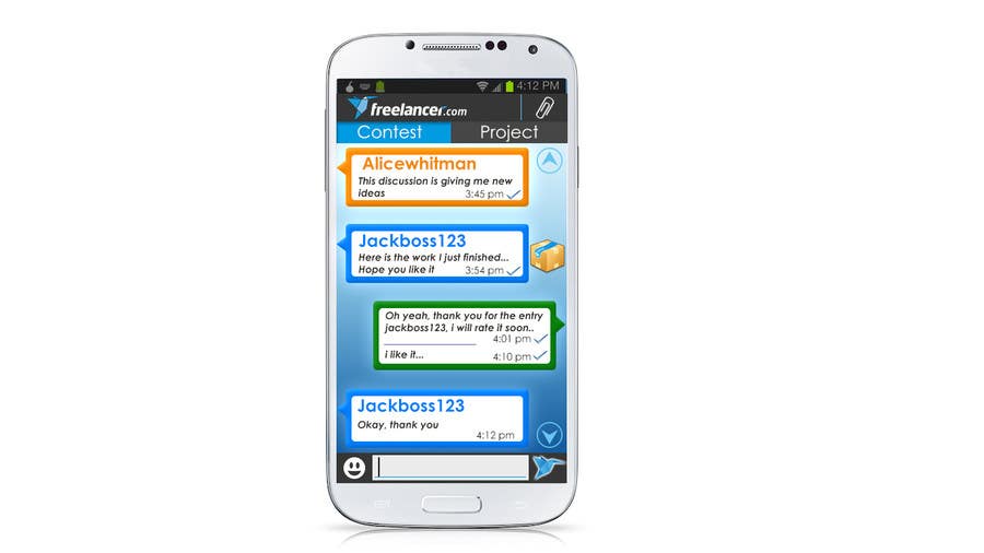 Inscrição nº 7 do Concurso para                                                 Freelancer Messenger Android App Mockup
                                            