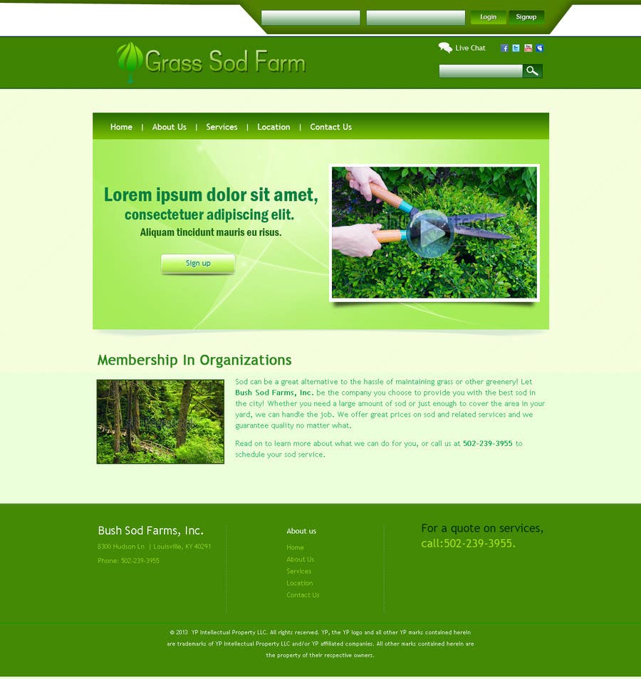 Inscrição nº 4 do Concurso para                                                 Need a Logo & Website PSD for Bush Sod Farms
                                            