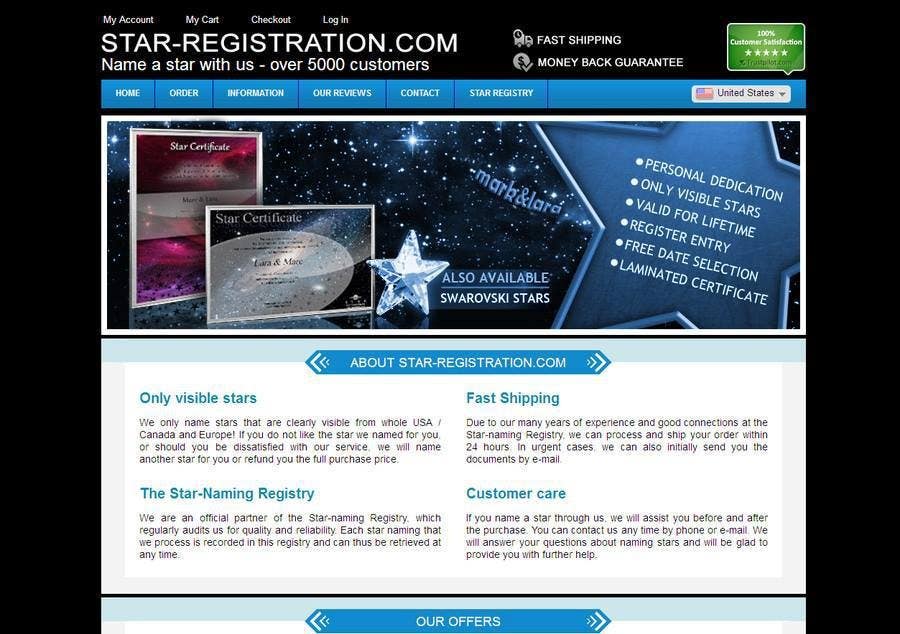 Penyertaan Peraduan #53 untuk                                                 Design a banner for a star naming website
                                            