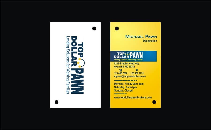 Contest Entry #164 for                                                 Business Card Design for Top Dollar Pawnbrokers
                                            