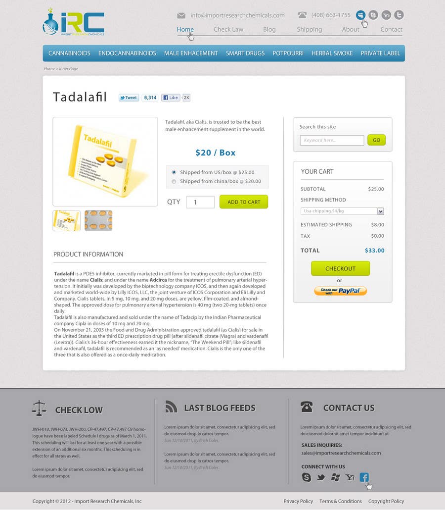 
                                                                                                                        Proposition n°                                            19
                                         du concours                                             Wordpress Theme Design for Import Research Chemicals
                                        
