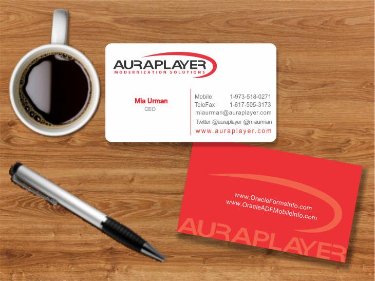 Penyertaan Peraduan #32 untuk                                                 Design some Business Cards for AuraPlayer
                                            
