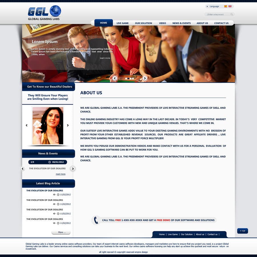 Contest Entry #30 for                                                 Website Design for A Leading Live Casino Software Provider
                                            