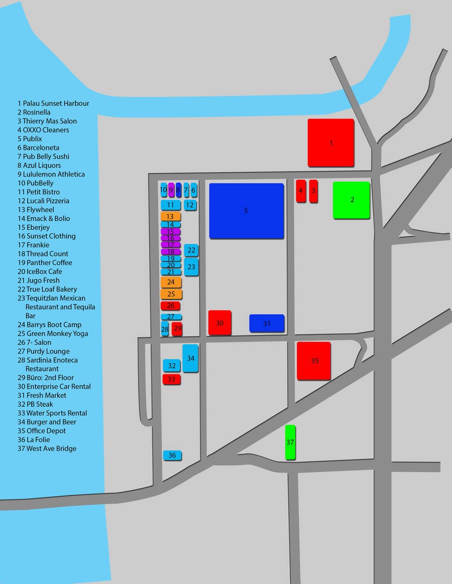 Inscrição nº 1 do Concurso para                                                 Design a map of local shops and building types
                                            