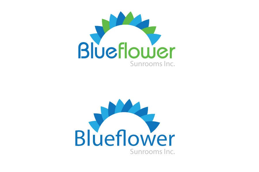 Kilpailutyö #382 kilpailussa                                                 Logo Design for Blueflower TM Sunrooms Inc.  Windscreen/Sunrooms screen reduces 80% wind on deck
                                            