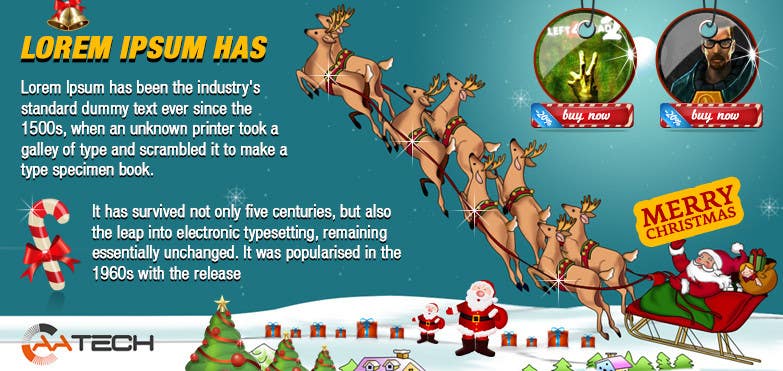 Proposition n°18 du concours                                                 Design a Christmas Themed Banner for a Game Hosting Company
                                            