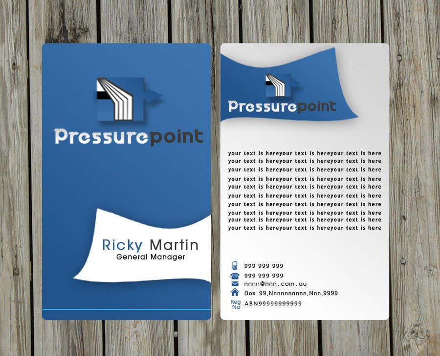 Intrarea #128 pentru concursul „                                                Business Card Design for Pressurepoint
                                            ”
