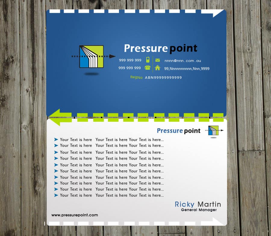 Intrarea #178 pentru concursul „                                                Business Card Design for Pressurepoint
                                            ”