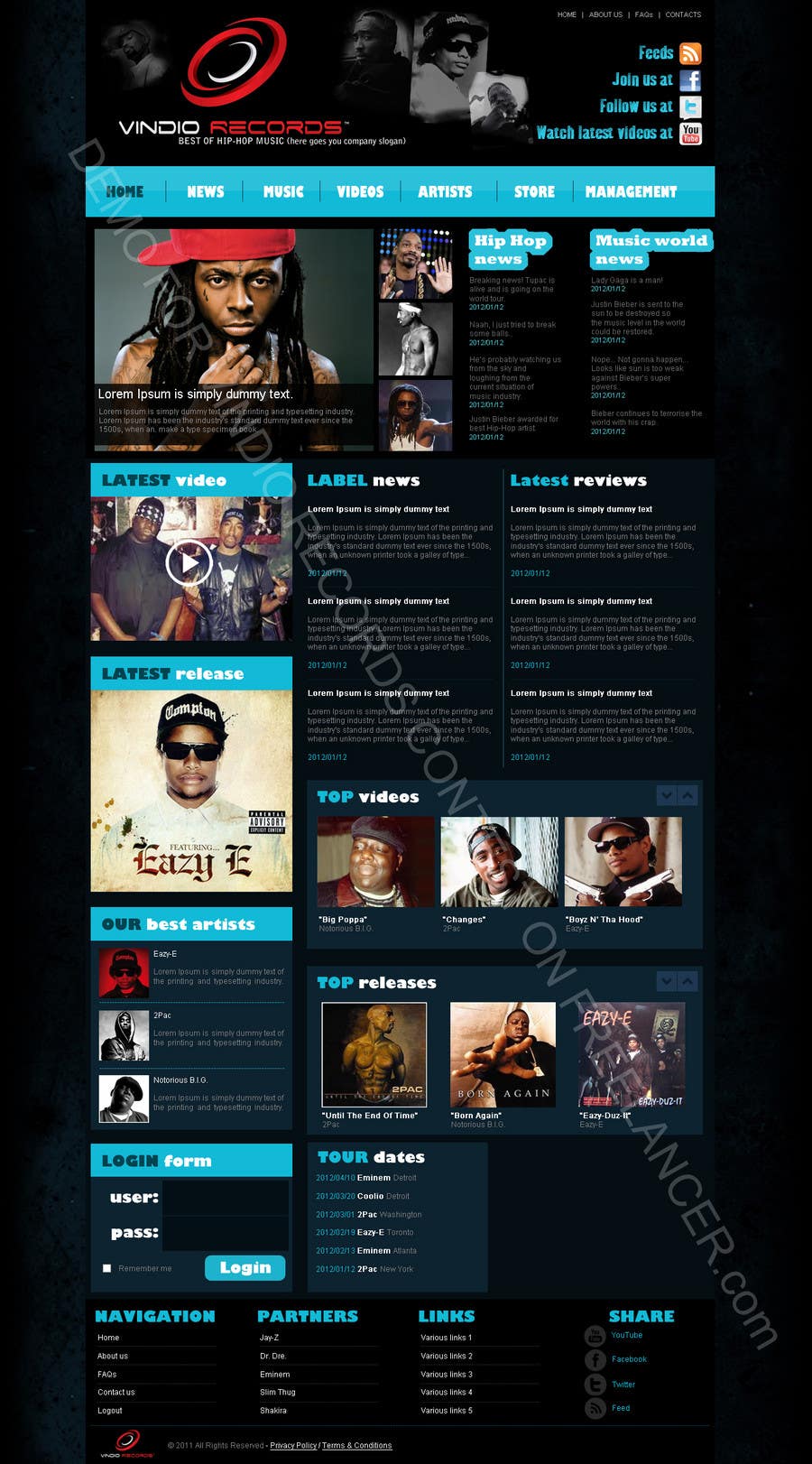 Contest Entry #3 for                                                 Website Design for Vindio Records, LLC a record label
                                            
