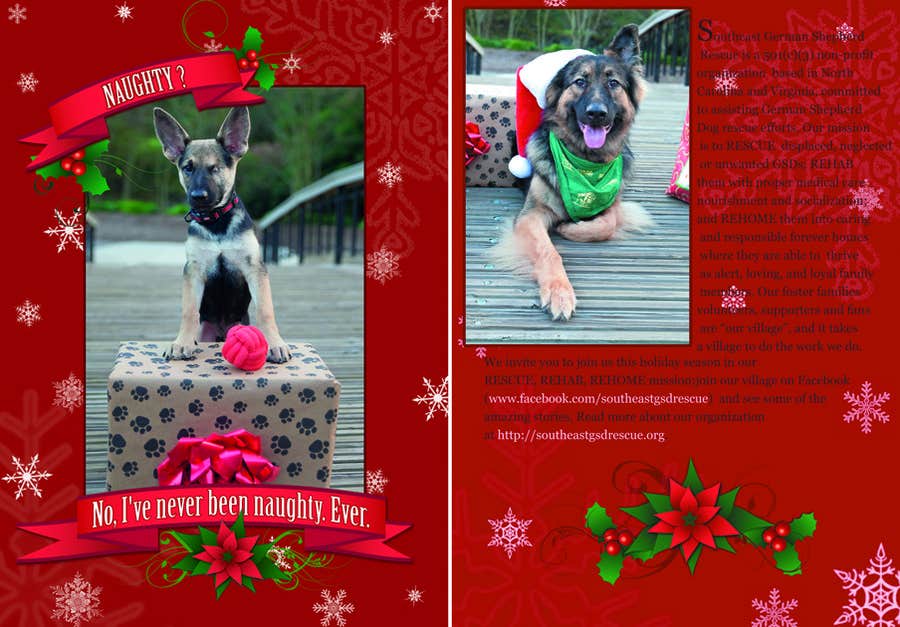Contest Entry #14 for                                                 Design a 5x7 Christmas Card for Southeast German Shepherd Rescue
                                            