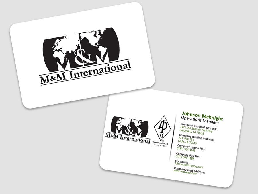 Contest Entry #124 for                                                 Business Card Design for M&M International
                                            