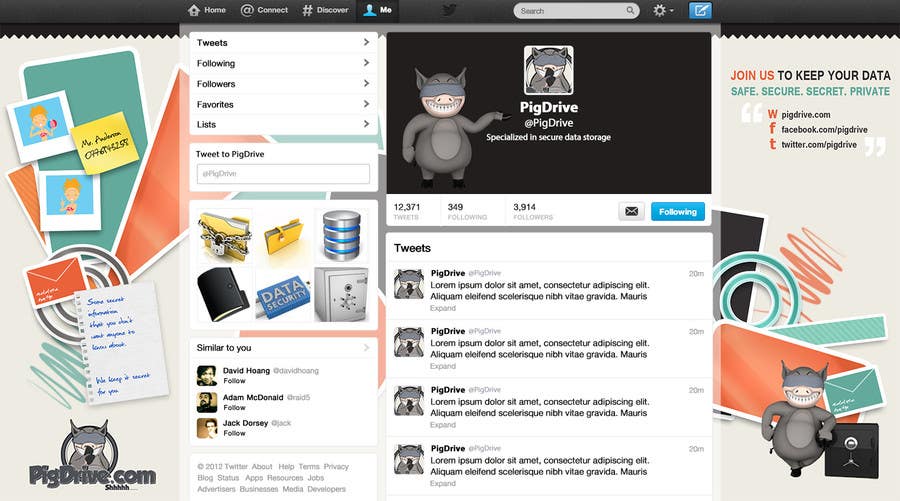 Penyertaan Peraduan #15 untuk                                                 Design a Twitter background for pigdrive.com
                                            