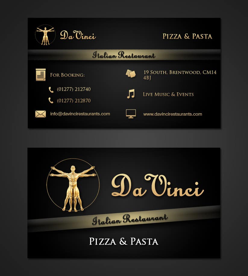 Proposition n°9 du concours                                                 Design some Business Cards for Italian restaurant
                                            