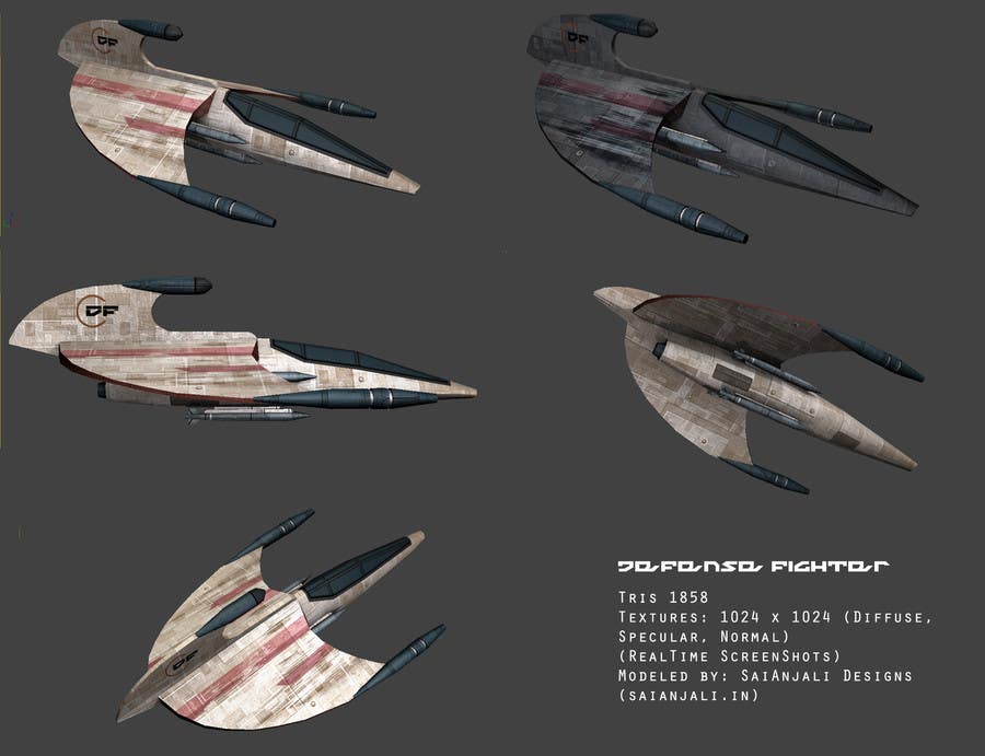 Penyertaan Peraduan #12 untuk                                                 Do some 3D Modelling for Video Game - Space Fighter
                                            