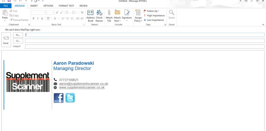 Inscrição nº 2 do Concurso para                                                 Design Outlook email signature
                                            
