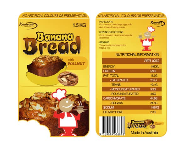 Entri Kontes #115 untuk                                                Banana bread packaging label design
                                            