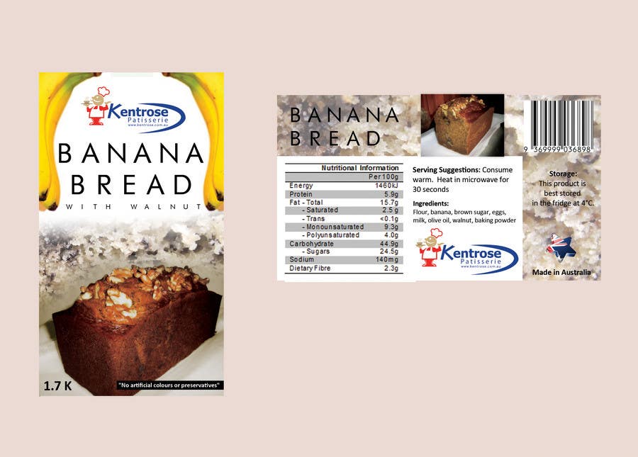 Entri Kontes #63 untuk                                                Banana bread packaging label design
                                            