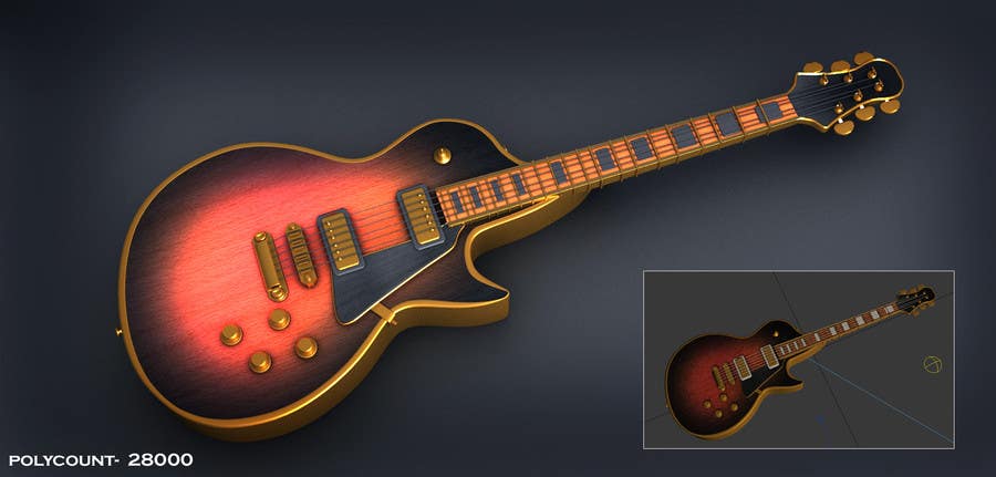 Contest Entry #16 for                                                 Autodesk Maya 3D Model an Epiphone Guitar
                                            