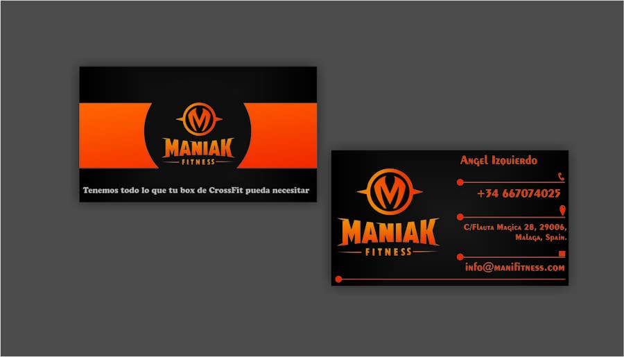 Participación en el concurso Nro.37 para                                                 Design some Business Cards for Maniak Fitness
                                            