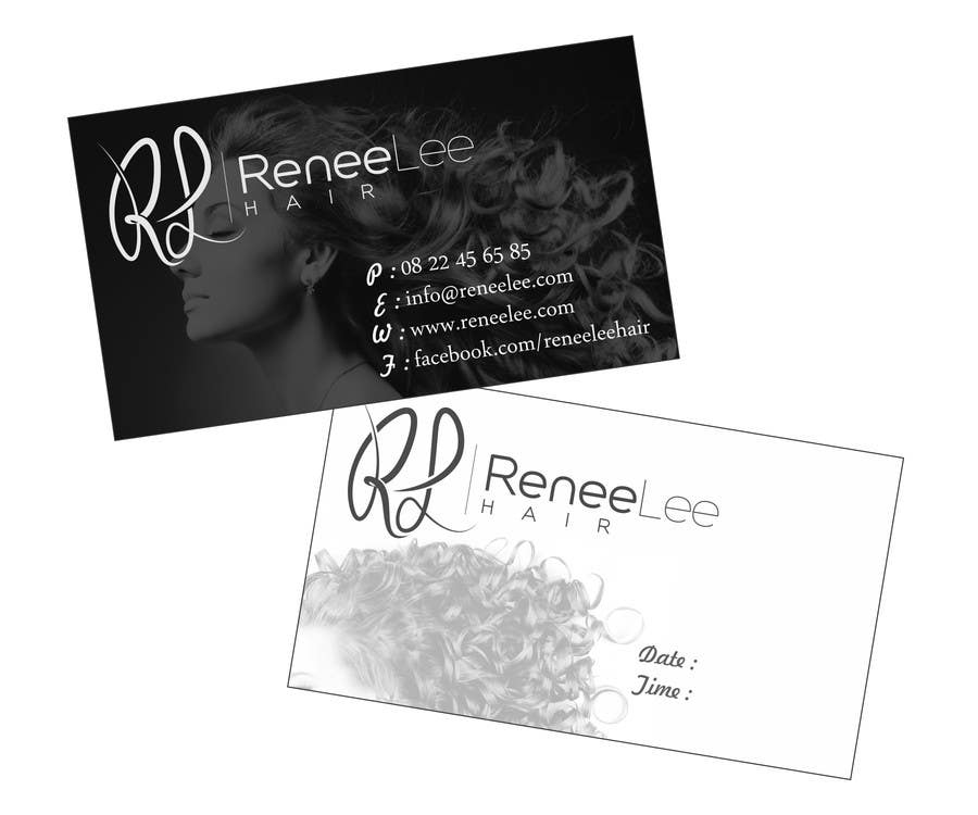 Proposition n°4 du concours                                                 Hairdressing business cards and promo material
                                            