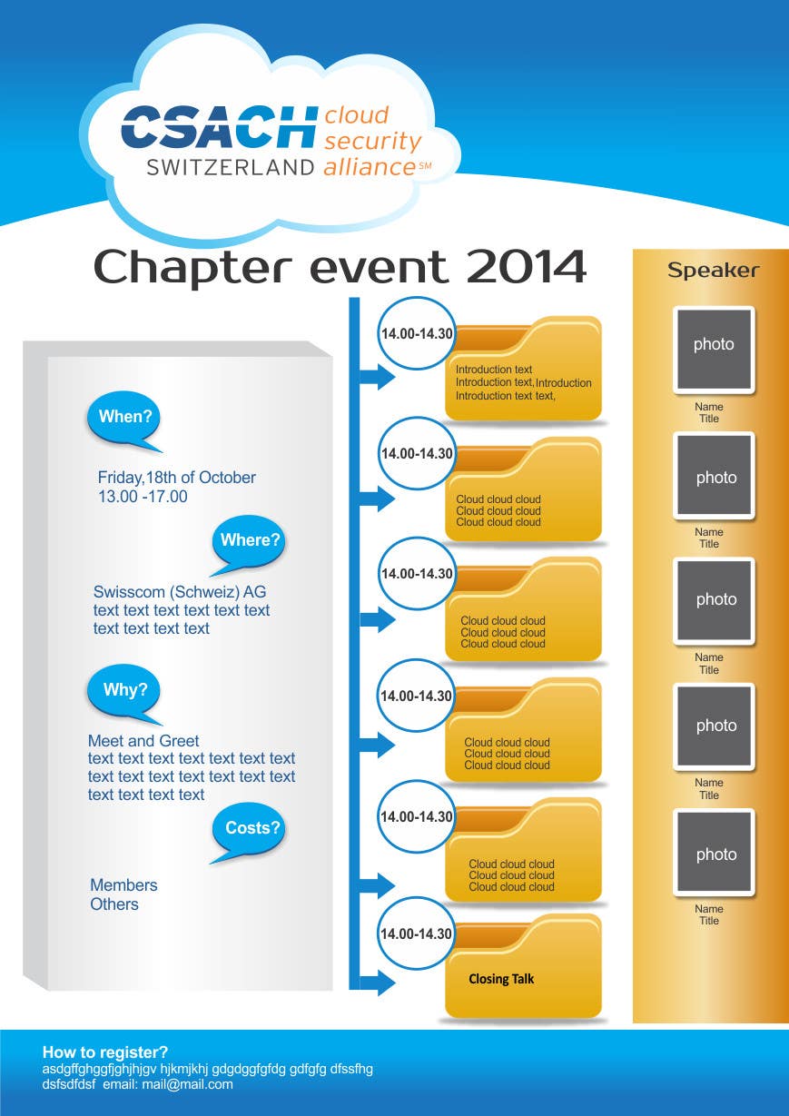 Kilpailutyö #3 kilpailussa                                                 Design an Event Flyer template for Chapter Events
                                            