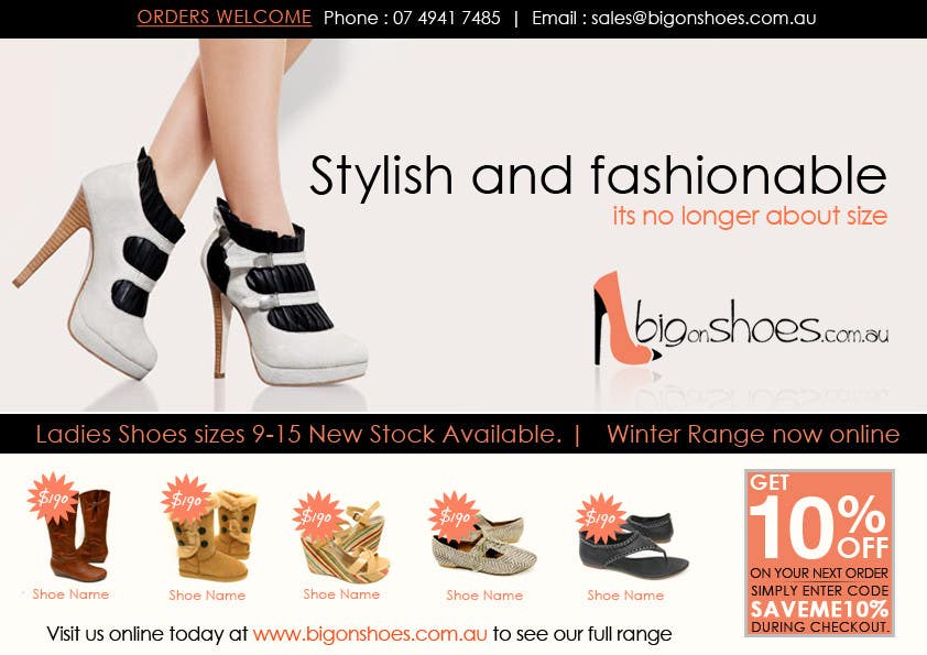 Contest Entry #56 for                                                 Brochure Design for Big On Shoes- Online Shoe Retailer
                                            