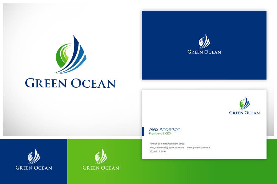 Bài tham dự cuộc thi #499 cho                                                 Logo and Business Card Design for Green Ocean
                                            