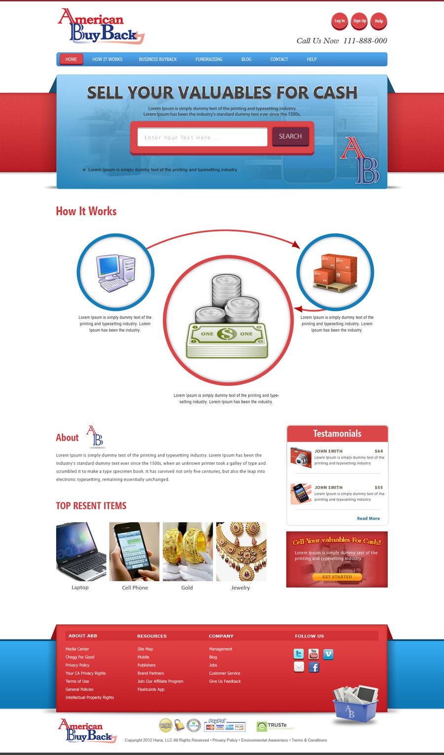 Contest Entry #107 for                                                 Website Design for American Buy Back! Buying Electronics Antiques Gold and valuables Online w/Cash
                                            