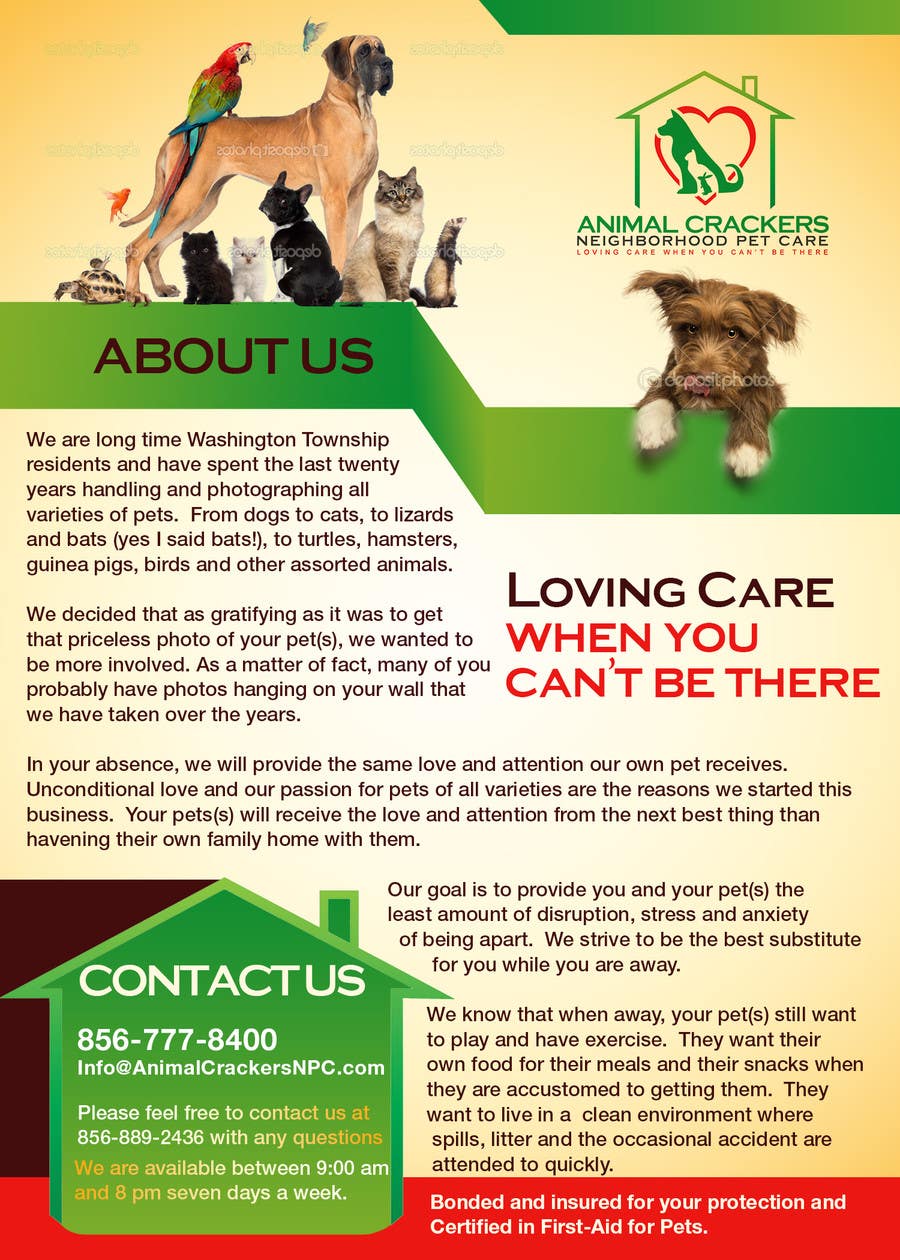 Proposition n°12 du concours                                                 Design a Marketing Brochure / Flyer for a Pet Care Business
                                            