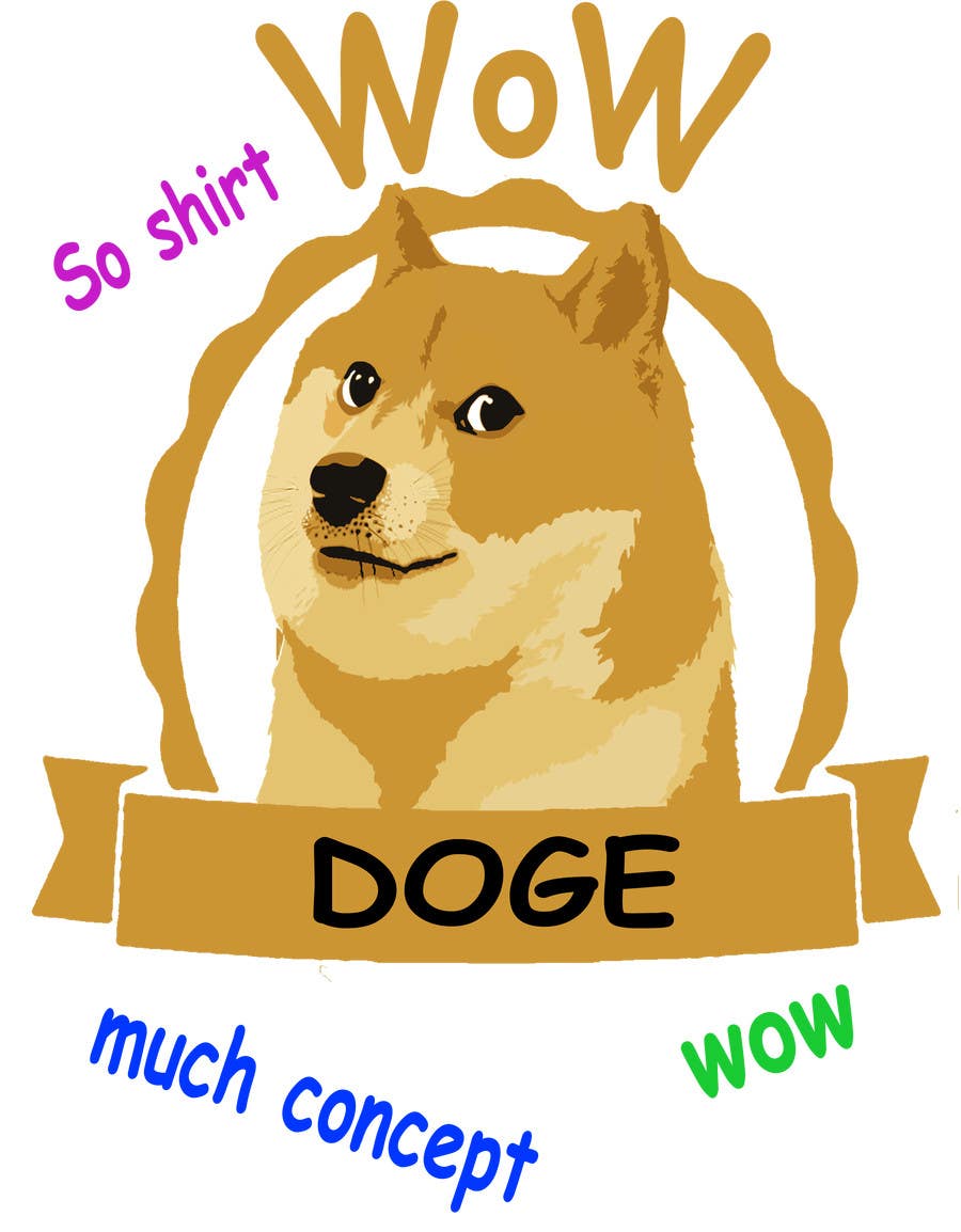 Proposition n°19 du concours                                                 Design a T-Shirt for a MEME (Doge meme) wow
                                            