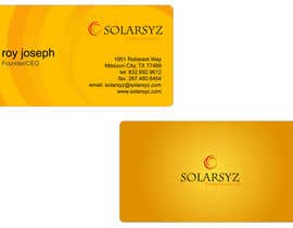 Naiembd tarafından Business Card Design for SolarSyz için no 117