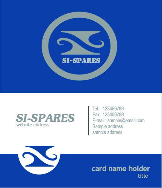Tävlingsbidrag #171 för                                                 Business Card Design for SI - Spares
                                            