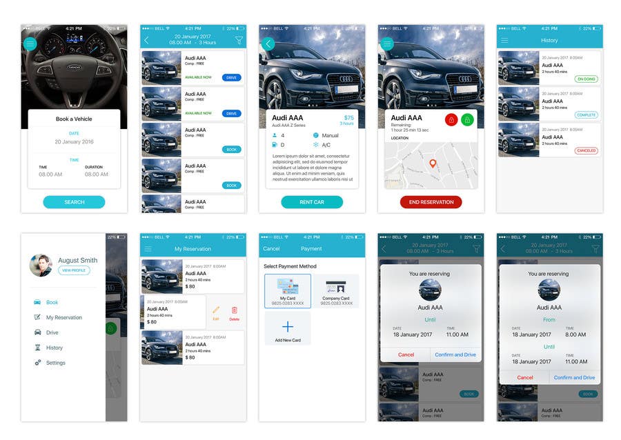 Download Entry 16 By Darkevangel For Design Car Sharing App Mockups Freelancer Yellowimages Mockups