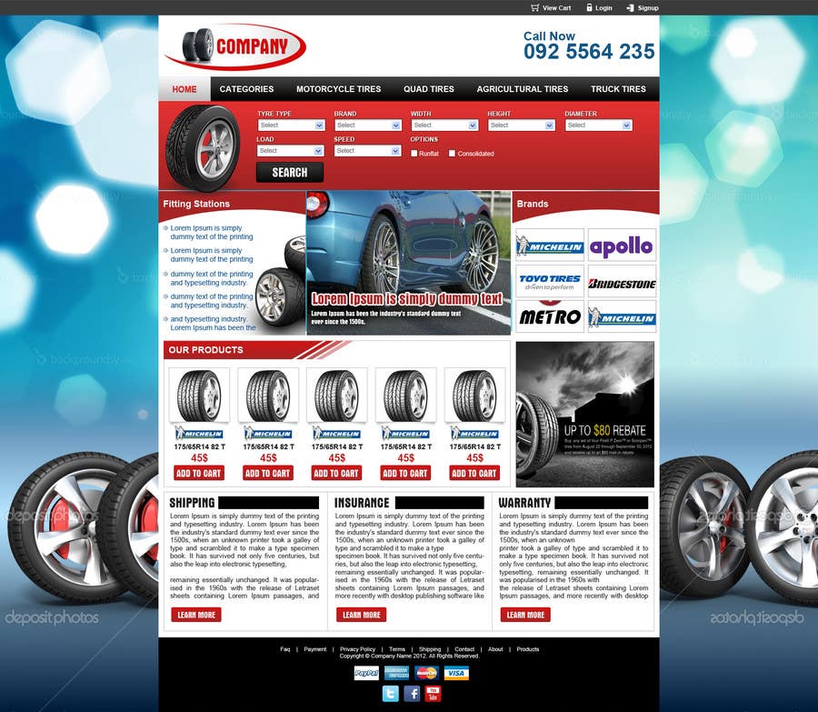Proposition n°2 du concours                                                 Website Design for Tyres
                                            