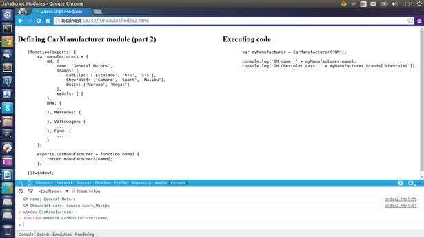 javascript modules second pattern