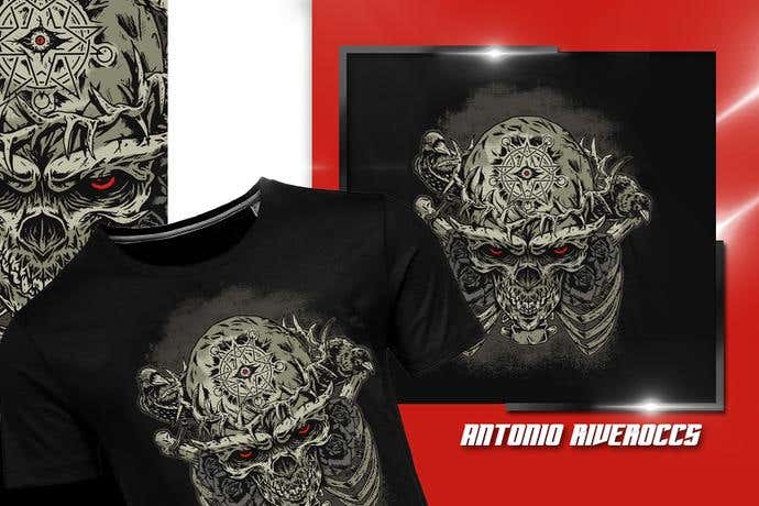 Fantasy skull t-shirt design idea