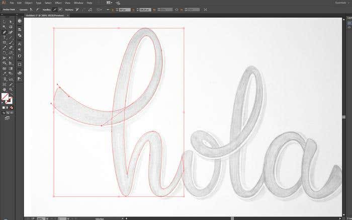 Make your own cursive lettering - Step 6 - vectorizing
